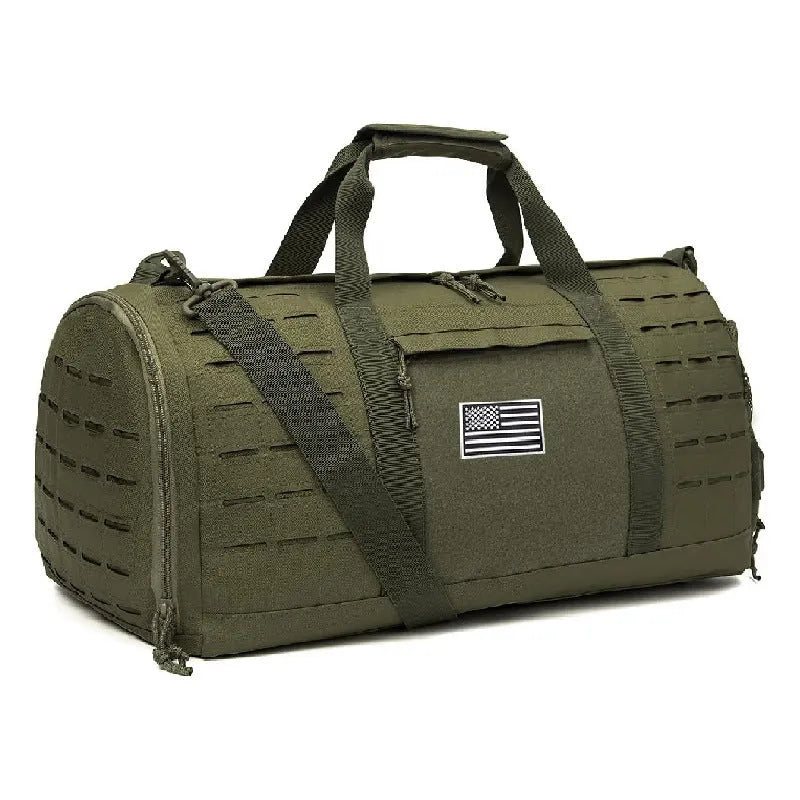 Men's Army Green waterproof Oxford cloth sports travel handbag with air pillow shoulder strap