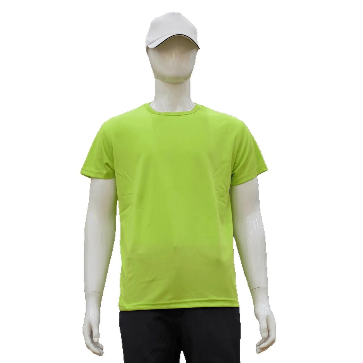 Men's slim fit quick-drying short sleeve t-shirt in a solid colour on a hanger.