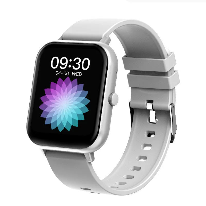 ZL54C smart watch in black with AMOLED screen displaying heart rate and blood pressure metrics