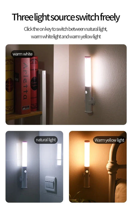 Smart Car Lamp with human body induction technology showing compact 260x35x26mm ABS construction