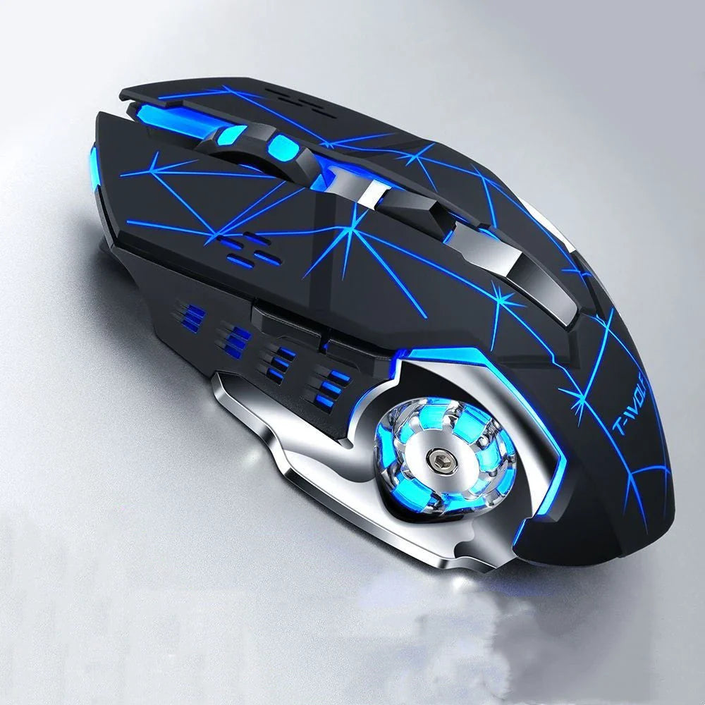 Wireless 2.4GHz USB Optical Gaming Mouse with Adjustable DPI, Programmable Macro Buttons, and Vibrant RGB Backlighting