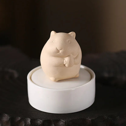 Ceramic hamster memorial urn with sealing glue for pet ashes in decorative styles