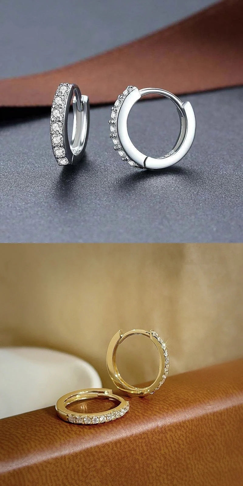 Elegant sterling silver diamond needle earrings for women