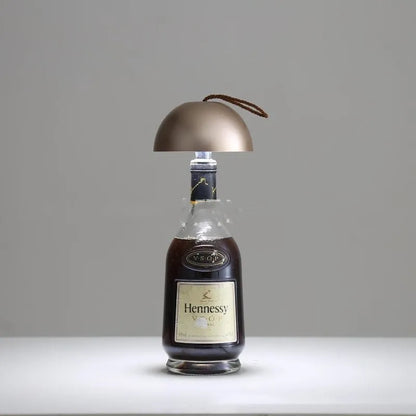 Plug-in wine bottle table lamp with three-colour dimming, PS body, 3W 5V, 113x125mm, in white, black, grey or gold oxide