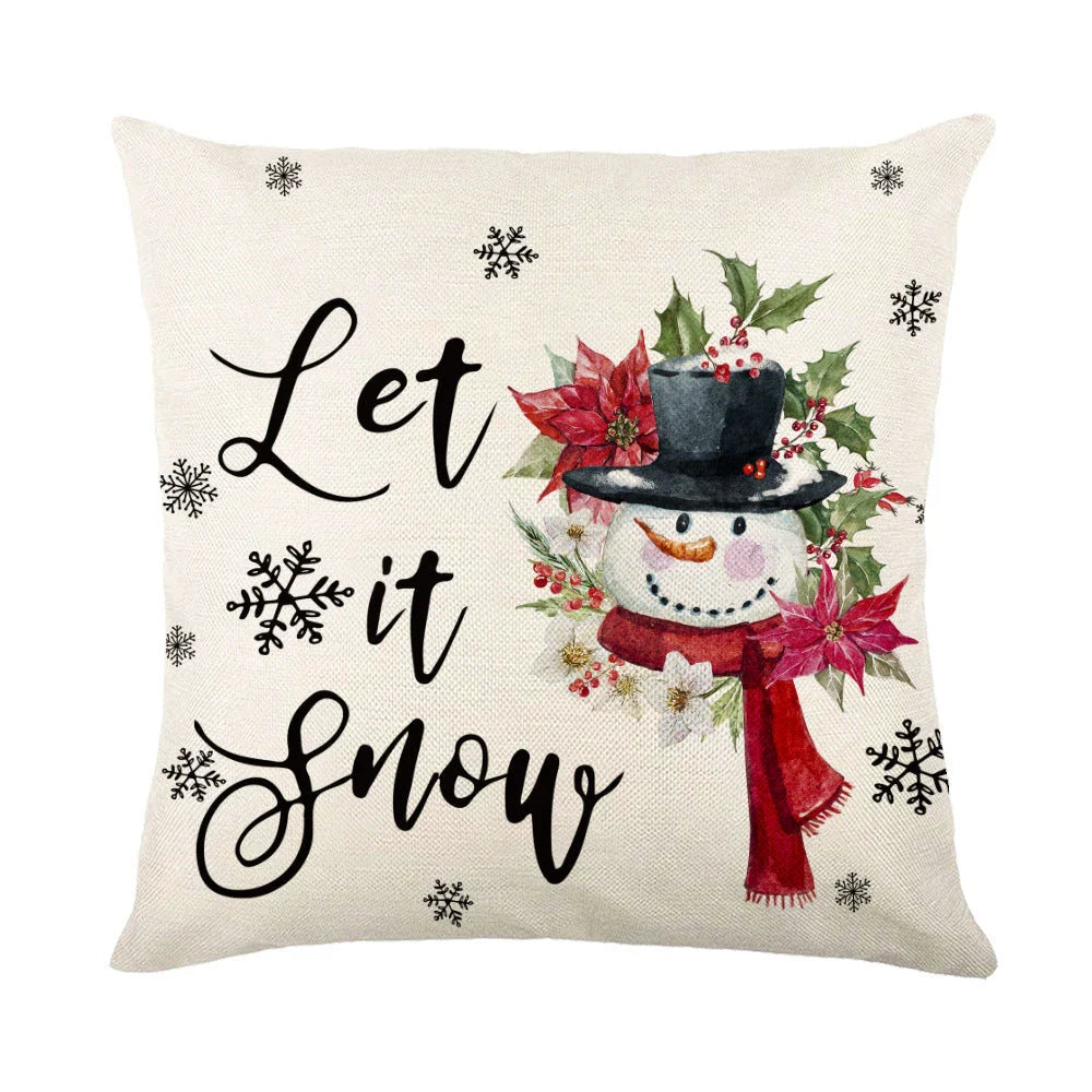 Cozy snowflake throw pillow covers with vibrant holiday designs in multiple color options