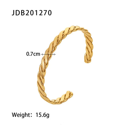 Women's stainless steel bracelet with electroplated finish in European and American style