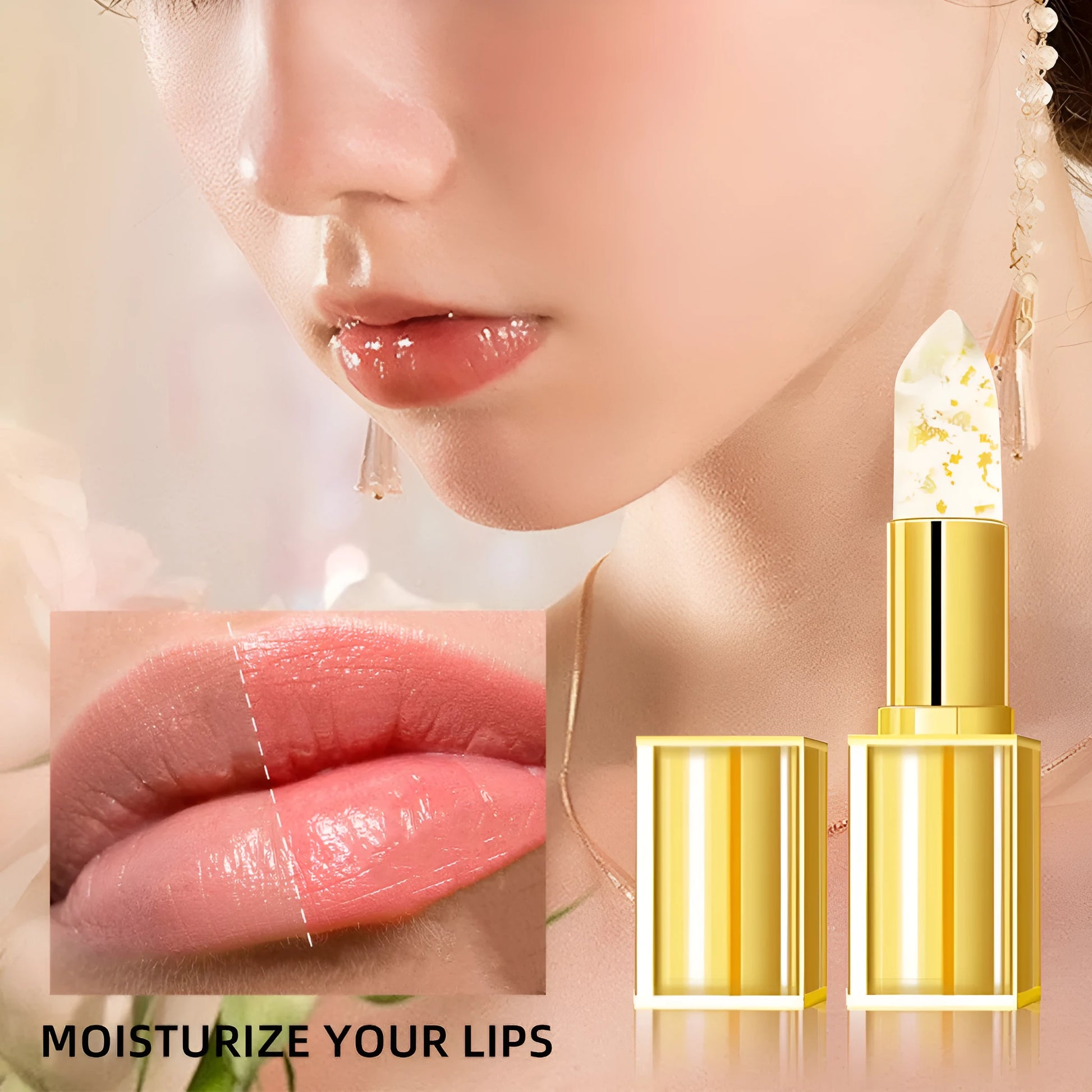 Anti-smudge warm colour-changing liquid lipstick in 3.5g tube.