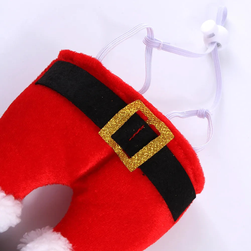 Red polyester Christmas pet hat for small dogs and cats, one size, 20 x 17 x 5cm