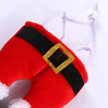 Red polyester Christmas pet hat for small dogs and cats, one size, 20 x 17 x 5cm