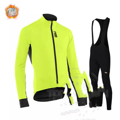 Winter cycling jersey with moisture-wicking technology and memory fabric for cold weather rides