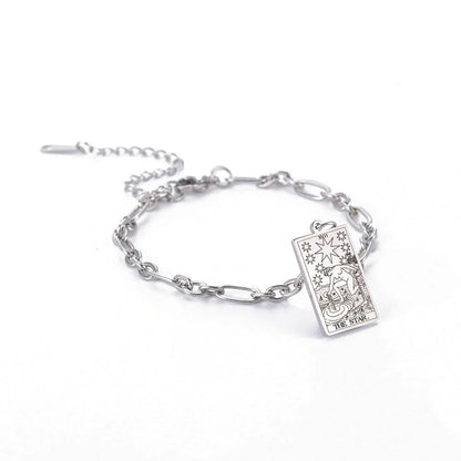 12 Tarot Card Series stainless steel bracelet with 18K gold plating