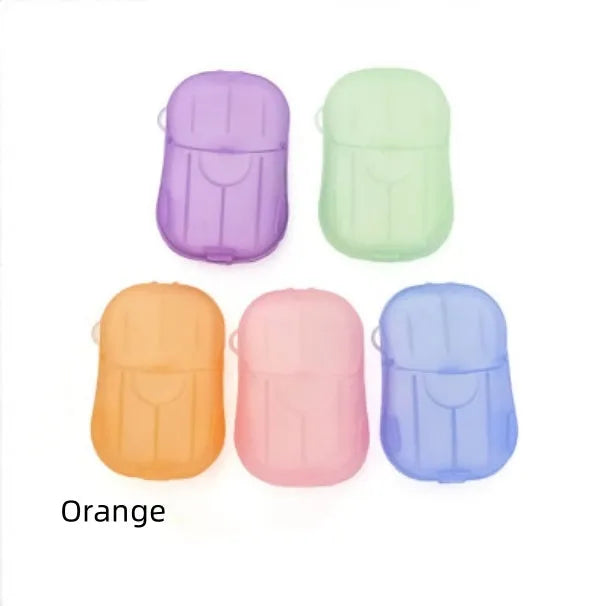 Disposable hand soap paper sheets showing 3.6x5.6cm size and multiple colour options