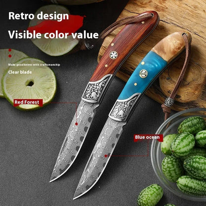 VG10 stainless steel folding portable outdoor knife showing folding mechanism