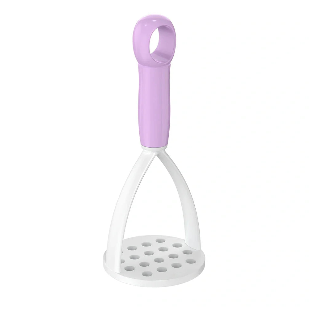 Blue PP manual fruit mud press masher, 25cm length, for potatoes and fruits, heat resistant to 120°C