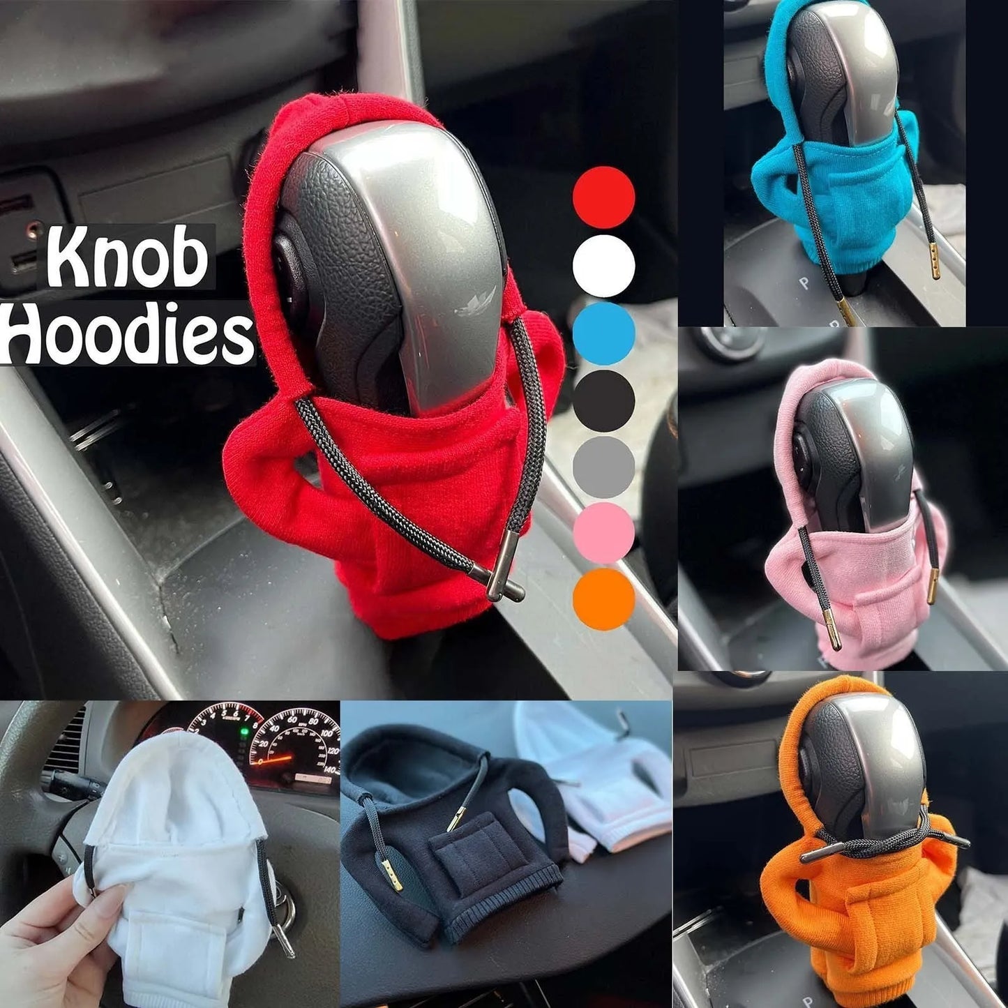 12cm pure cotton gear lever sweater decoration in six colours on a car gearstick