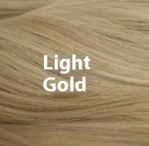 A long curly synthetic lace wig in a highlight gradient colour, shown on a wig stand.