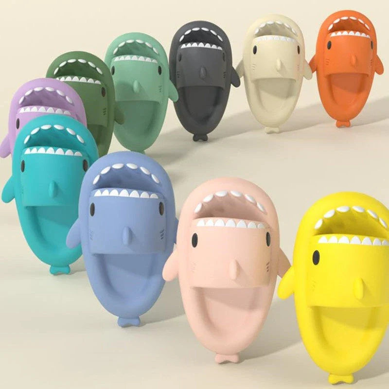 Cozy shark-themed slippers made of premium EVA material for indoor and outdoor wear