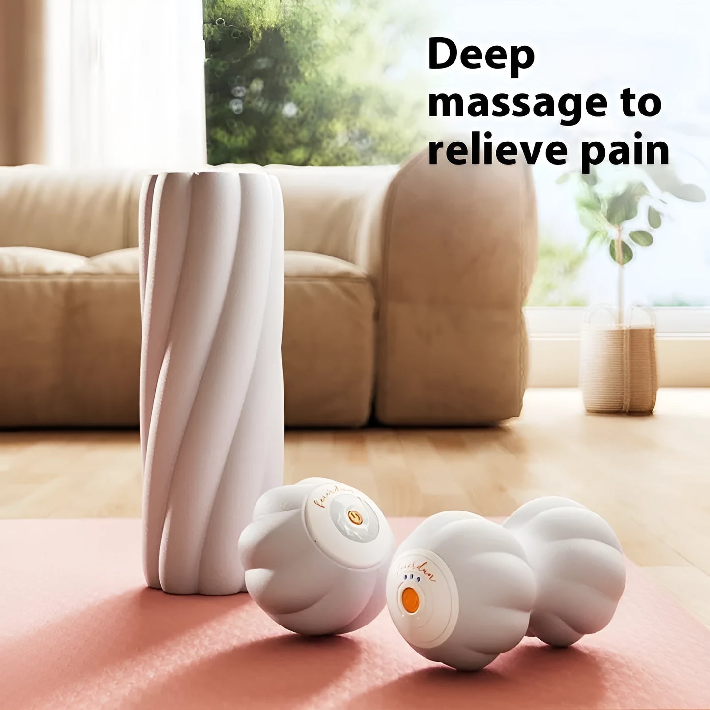 Electric smart peanut massage ball in silicone for fitness recovery and muscle relaxation