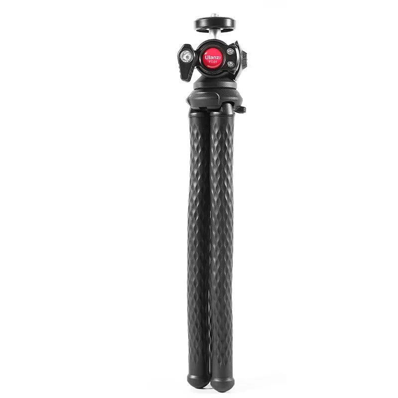 Mobile phone clip gimbal tripod set with black octopus design featuring TPR flexible legs, aluminium alloy joints, and ABS phone clip construction supporting devices up to 2kg with a 360mm extended length for versatile video recording and photography