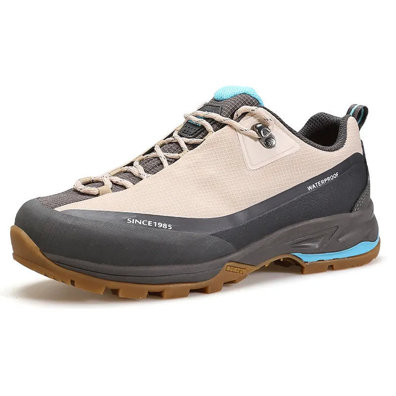 Low-top mountain climbing shoes leather mesh upper non-slip rubber outsole hiking boots casual wear