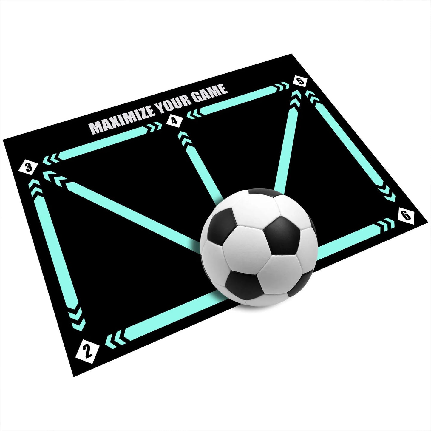 Rubber football training mat in cushion colour for indoor skill practice and foot basket row drills