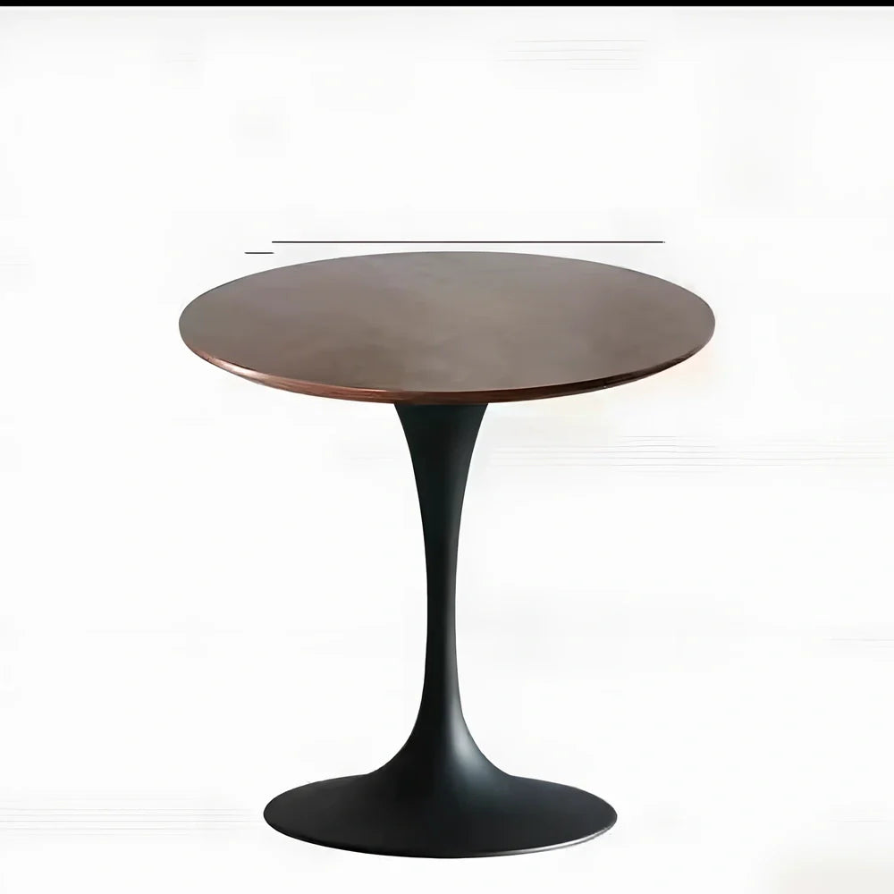 Scandinavian style conference table with folding chairs in white finish, 60cm diameter