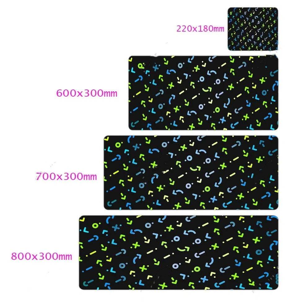 Character mouse pad with printed design on rubber surface, available in multiple sizes from 300x600mm to 300x800mm