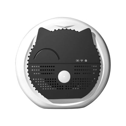 Compact white pet deodorant air purifier for cat litter boxes with USB charging