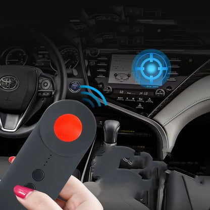 Black anti-car GPS detector with Micro USB port, measuring 93.8mm, for signal detection from 5cm to 3m range