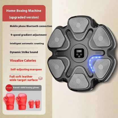 Smart music boxing machine wall target with 6-digit electronic display and hanging design for household training