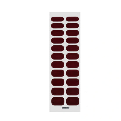 Semi-curing gel nail stickers sheet showing 22 solid colour designs including roses, tulips, and geometric patterns