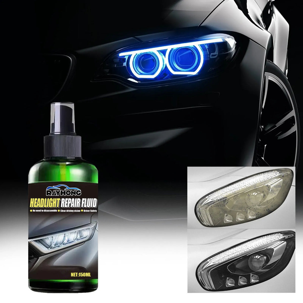 150ml bottle of car lamp repairing liquid for headlight lens restoration