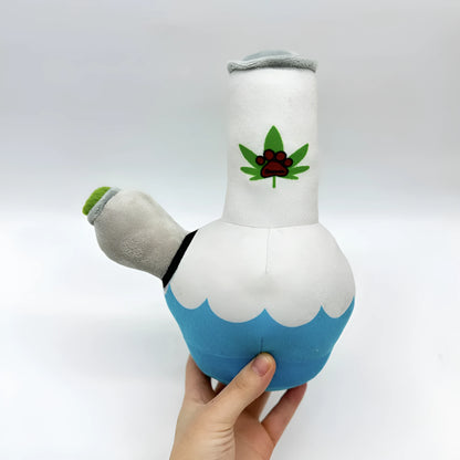 Kettle-shaped plush dog toy with sound feature, 24cm length bite-resistant pet toy