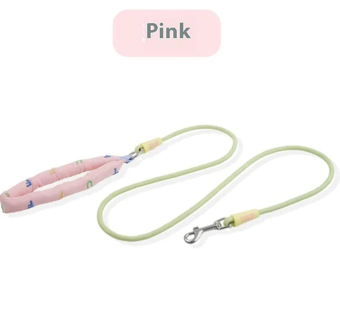 Polyester dog leash with hand holding rope in four colour options for small medium large dogs