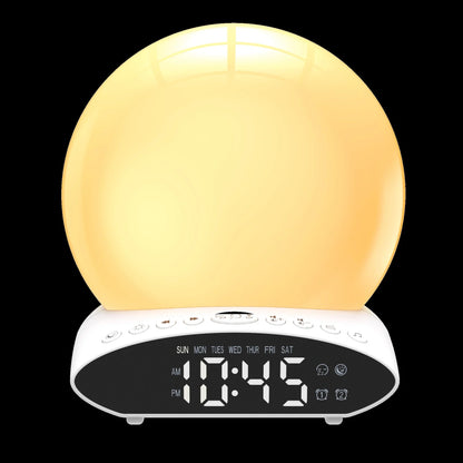 Wake-up Light Alarm Clock with sunrise simulation and FM radio features