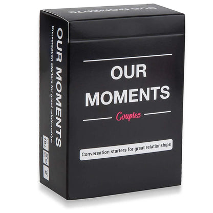 Black coated paper box of Our Time Lovers communication cards for couples emotional exchange