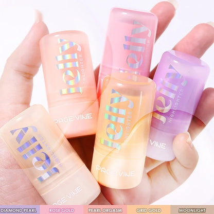 VINE cream contour stick with plastic housing showing six colour options for cheekbone highlighting