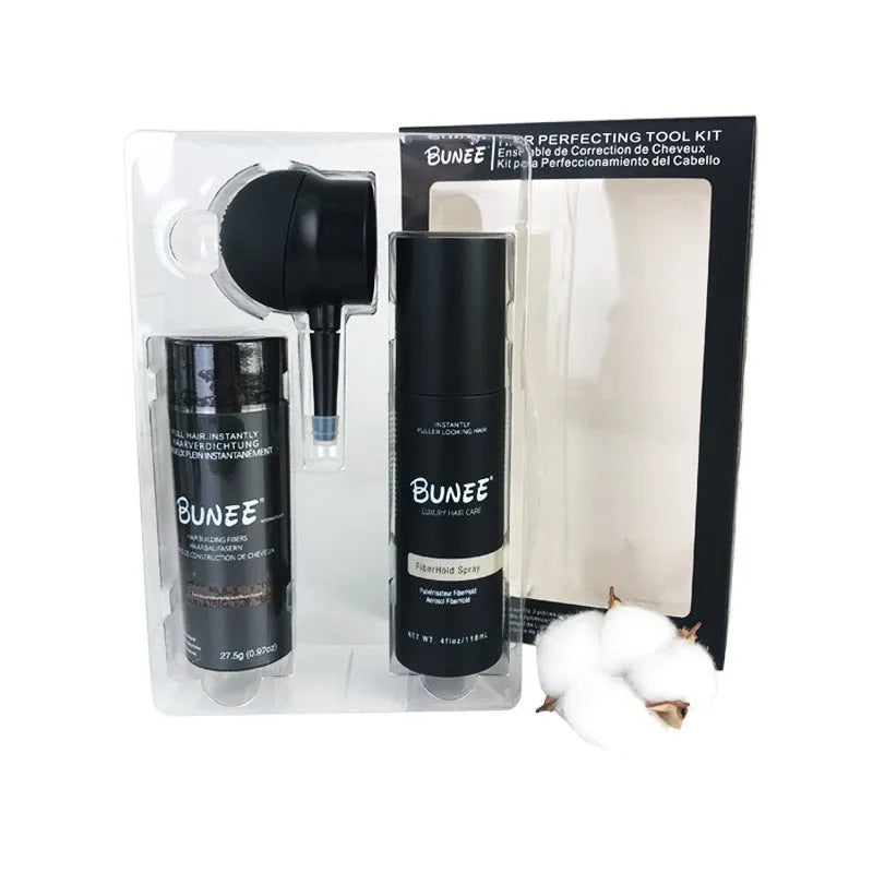 Hair fibre powder 275g can with specialised applicator nozzle and shaping spray for sparse hair coverage