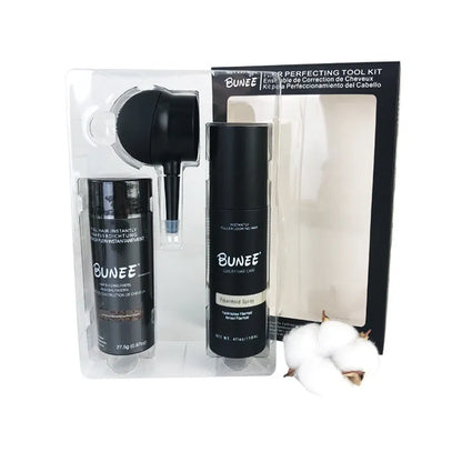 Hair fibre powder 275g can with specialised applicator nozzle and shaping spray for sparse hair coverage