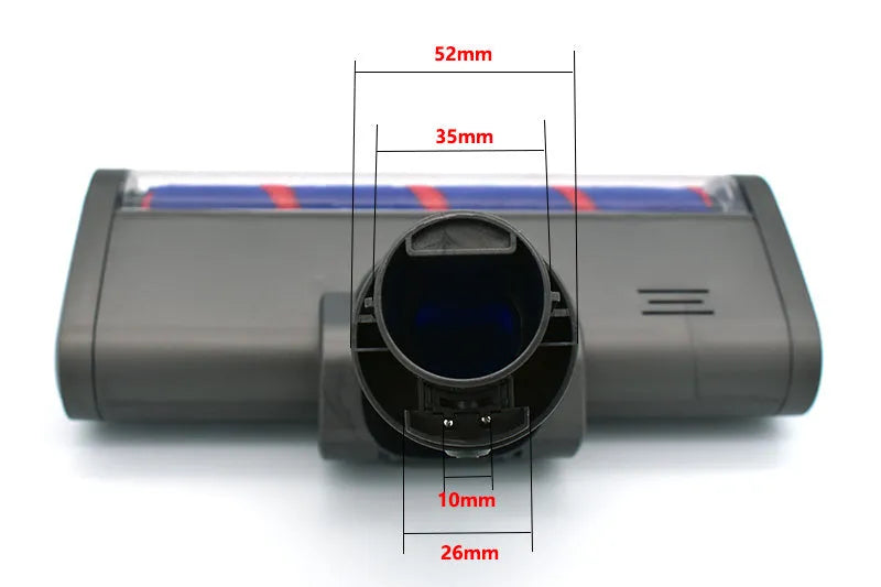 Dyson vacuum replacement soft velvet electric floor brush head measuring 260mm by 110mm