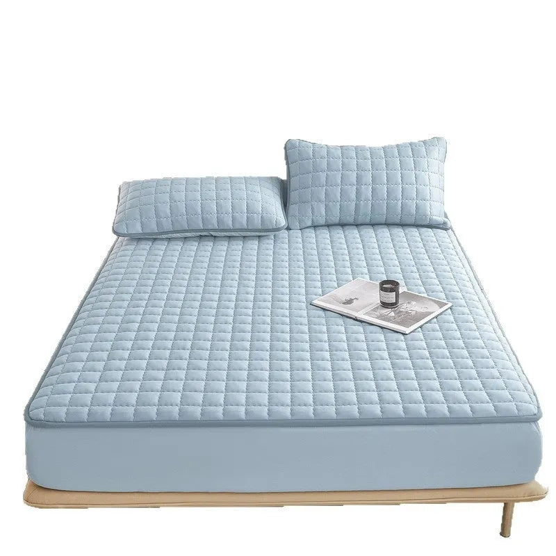 Class A maternal grade waterproof fitted sheet in washed cotton, available in multiple sizes and colours