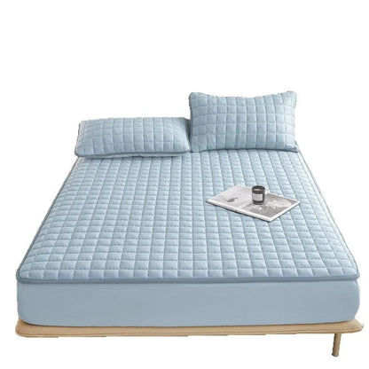 Class A maternal grade waterproof fitted sheet in washed cotton, available in multiple sizes and colours