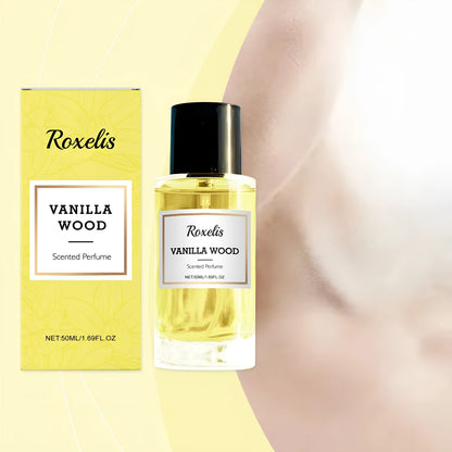 50ml amber glass perfume spray bottle with vanilla musk ebony bark extract fragrance