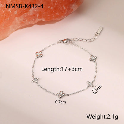Titanium steel women's bracelet with hexagonal star pendant and 18K gold plating