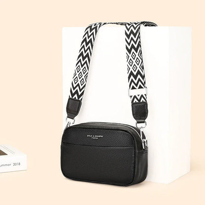 Stylish cowhide shoulder messenger bag with adjustable strap in various colours