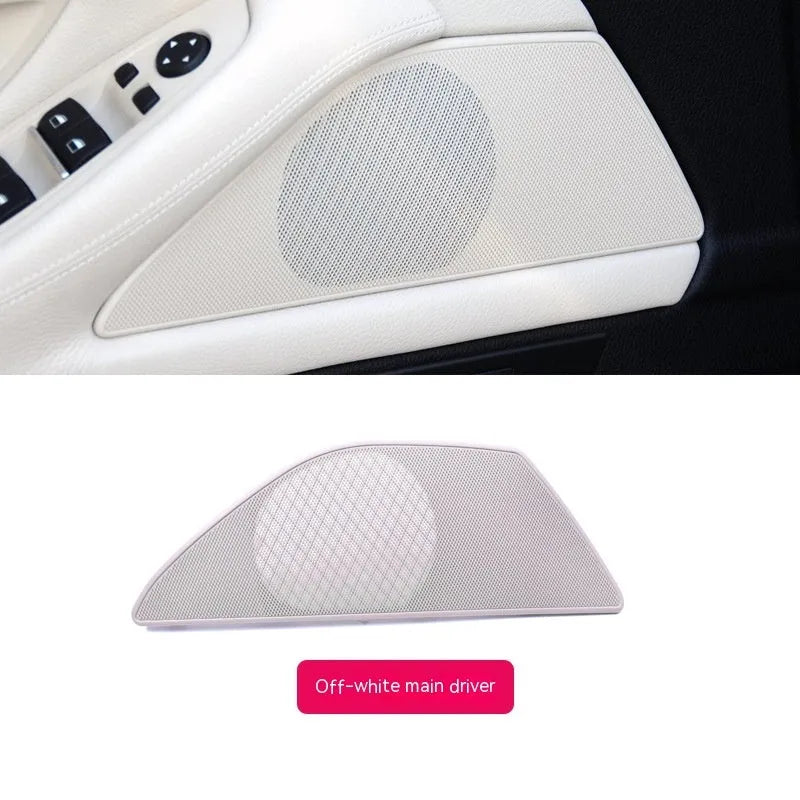 BMW 5 Series front door speaker cover in ABS PC plastic, shown in a selection of colours.