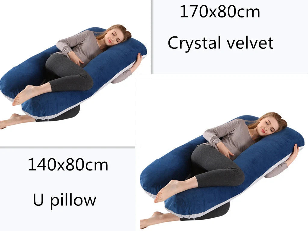 Comfort U-Shape Pregnancy Pillow with removable pure cotton cover for expectant mothers