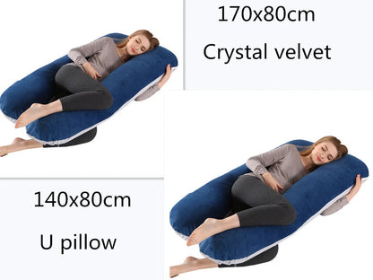 Comfort U-Shape Pregnancy Pillow with removable pure cotton cover for expectant mothers