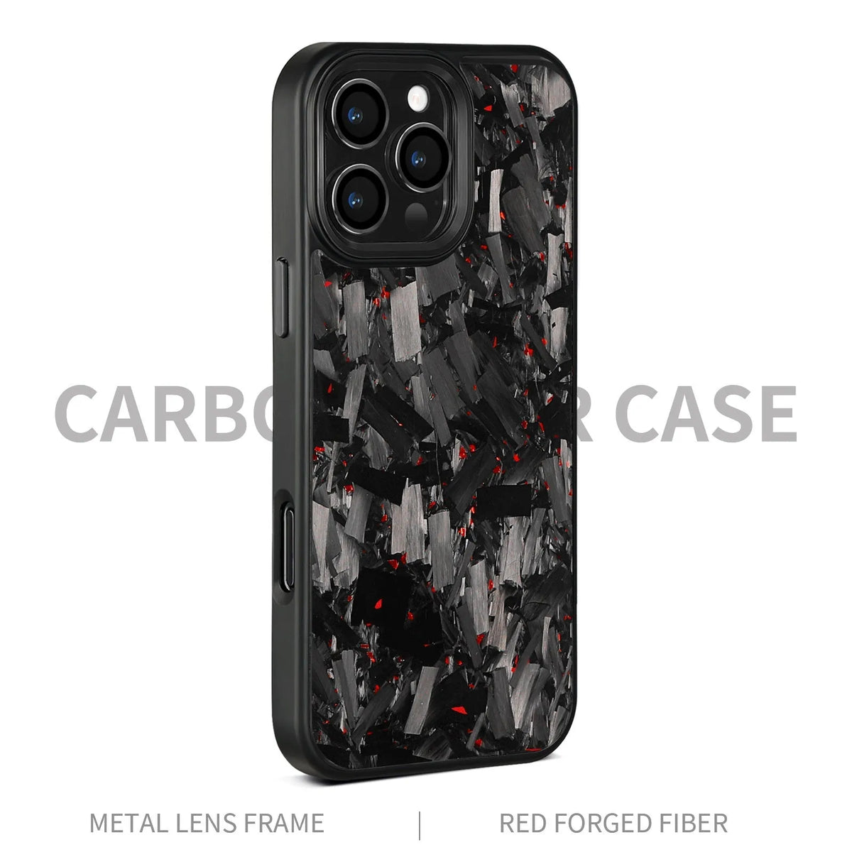 Metal frame forged pattern mobile phone protective shell in black with carbon fibre texture and magnetic function