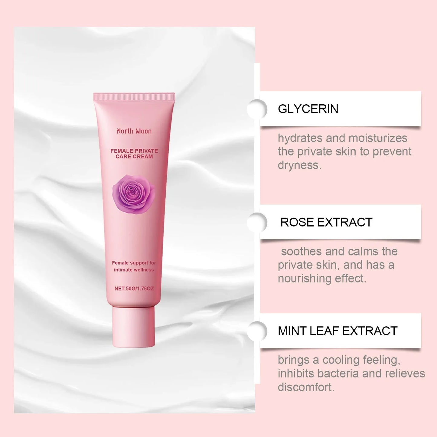 Gentle Care Daily Moisturising Cream 50g jar for dry skin with glycerol and rose extract.